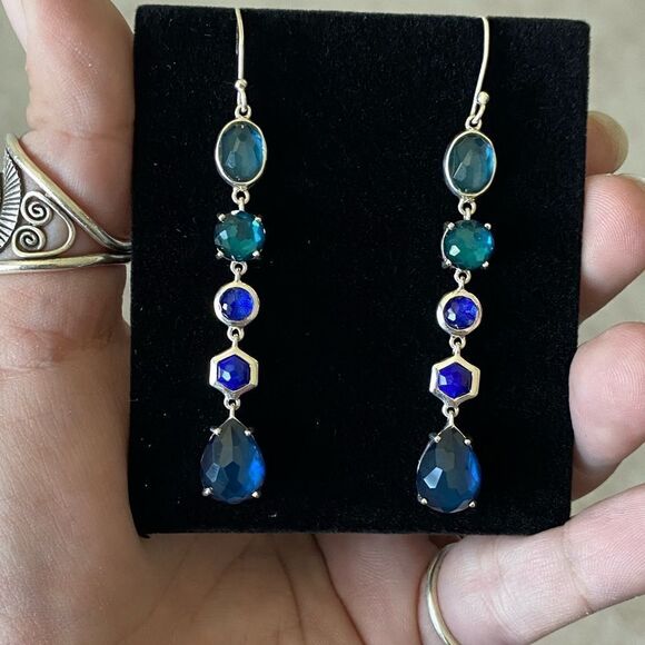 Vintage Ippotita 5 Tier Wonderland Earrings Deep Sea Blue - Picture 5 of 8